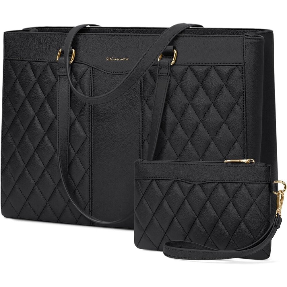 Laptop Bag for Women 15.6 Inch Work Tote Bags Leather Laptop Tote Professional L